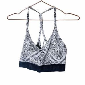 EUC Victoria’s Secret Pink White Paisley Sports Bra Small